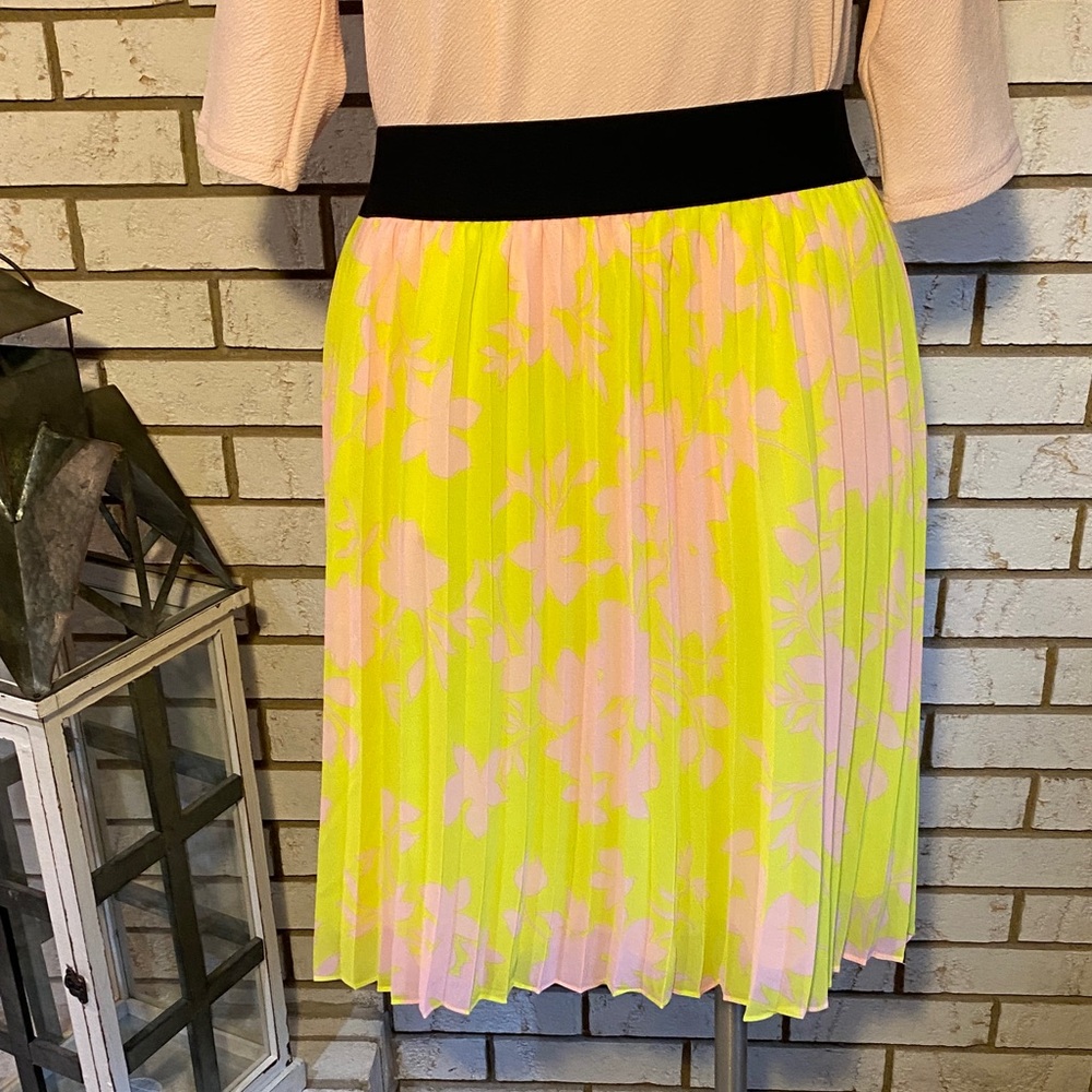 Torrid Yellow and Pink Floral Skirt